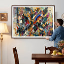 Geometric Abstract Wall Art Canvas Print, Orange Blue by MyGreatCanvas | Canvas Wall Art Prints | Photo Prints & Wall Decor