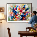 Geometric Abstract Wall Art Canvas Print, Orange Blue by MyGreatCanvas | Canvas Wall Art Prints | Photo Prints & Wall Decor