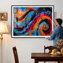 Geometric Abstract Wall Art Canvas Print, Orange Blue by MyGreatCanvas | Canvas Wall Art Prints | Photo Prints & Wall Decor