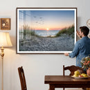 Sandy Dune Path Sunset Canvas Wall Art — Seagulls Beach by MyGreatCanvas | Canvas Wall Art Prints | Photo Prints & Wall Decor