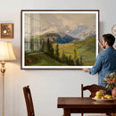 Konrad Petrides Sexten Village Canvas Print, Alpine Mountain Valley Painting, Dolomites Landscape Art by MyGreatCanvas | Canvas Wall Art Prints | Photo Prints & Wall Decor