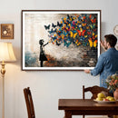 Banksy Graffiti Butterfly Girl Wall Art Canvas Print, Framed by MyGreatCanvas | Canvas Wall Art Prints | Photo Prints & Wall Decor