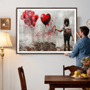 Girl Graffiti Wall Art Canvas Print, Red Balloon Heart by MyGreatCanvas | Canvas Wall Art Prints | Photo Prints & Wall Decor