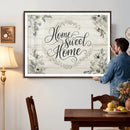 Home Sweet Home Wall Art Canvas Print, Floral Farmhouse by MyGreatCanvas | Canvas Wall Art Prints | Photo Prints & Wall Decor