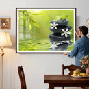 Plumeria Frangipani Black Stone Canvas | White Flower Spa by MyGreatCanvas | Canvas Wall Art Prints | Photo Prints & Wall Decor