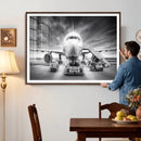 Airplane Wall Art Canvas Print, Black and White Jet Aircraft by MyGreatCanvas | Canvas Wall Art Prints | Photo Prints & Wall Decor