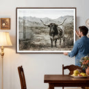 Texas Longhorn Bull Wall Art Canvas Print, Western Farmhouse by MyGreatCanvas | Canvas Wall Art Prints | Photo Prints & Wall Decor