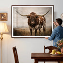 Texas Longhorn Canvas Wall Art Western Bull Desert Moody by MyGreatCanvas | Canvas Wall Art Prints | Photo Prints & Wall Decor