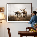Texas Longhorn Canvas Wall Art Western Bull Desert Moody by MyGreatCanvas | Canvas Wall Art Prints | Photo Prints & Wall Decor