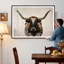 Texas Longhorn Canvas Wall Art Western Bull Desert Moody by MyGreatCanvas | Canvas Wall Art Prints | Photo Prints & Wall Decor
