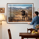 Texas Longhorn Canvas Wall Art Western Bull Desert Moody by MyGreatCanvas | Canvas Wall Art Prints | Photo Prints & Wall Decor
