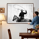 Cowboy Lasso Canvas Wall Art, Black White Western Horse by MyGreatCanvas | Canvas Wall Art Prints | Photo Prints & Wall Decor