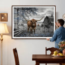 Texas Longhorn Canvas Wall Art, Rustic Farm Barn Bluebonnet by MyGreatCanvas | Canvas Wall Art Prints | Photo Prints & Wall Decor