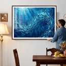 School of Fish Canvas Print | Blue Ocean Underwater Wall Art by MyGreatCanvas | Canvas Wall Art Prints | Photo Prints & Wall Decor