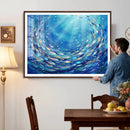School of Fish Canvas Print | Blue Ocean Underwater Wall Art by MyGreatCanvas | Canvas Wall Art Prints | Photo Prints & Wall Decor