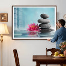 Zen Canvas Wall Art Lotus Flower Stacked Stones Teal Spa by MyGreatCanvas | Canvas Wall Art Prints | Photo Prints & Wall Decor