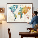 Watercolor World Map Canvas Wall Art Print – Abstract by MyGreatCanvas | Canvas Wall Art Prints | Photo Prints & Wall Decor