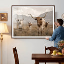 Rustic Texas Longhorn Cow Canvas Wall Art Print, Rustic Farm Animal Photography Print, Farmhouse Country Decor, Western Ranch Art by MyGreatCanvas | Canvas Wall Art Prints | Photo Prints & Wall Decor