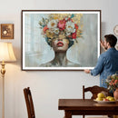 Golden Petal Wall Art Canvas Print - Silhouette Woman Wall by MyGreatCanvas | Canvas Wall Art Prints | Photo Prints & Wall Decor