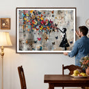 Banksy Wall Art - Banksy Girl and Butterfly Explosion Wall