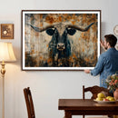 Longhorn Wall Art – Rustic Western Bull Canvas Print, Modern