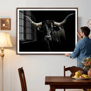 Texas Black Longhorn Bull Wall Art Canvas Print - Western by MyGreatCanvas | Canvas Wall Art Prints | Photo Prints & Wall Decor