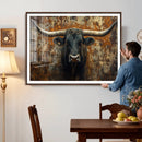 Longhorn Texas Cow Bull Wall Art | Rustic Farmhouse Canvas by MyGreatCanvas | Canvas Wall Art Prints | Photo Prints & Wall Decor