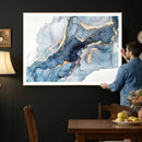 Abstract Art Print - Blue Abstract Canvas Wall Art Print