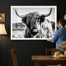 Highland Cow Wall Art – Black and White Framed Farmhouse by MyGreatCanvas | Canvas Wall Art Prints | Photo Prints & Wall Decor