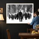Bison Herd in Snow Wall Art Canvas Print | Rustic Western by MyGreatCanvas | Canvas Wall Art Prints | Photo Prints & Wall Decor