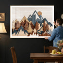 Rustic Abstract Wood Panel Effect Canvas Mountain Range Top by MyGreatCanvas | Canvas Wall Art Prints | Photo Prints & Wall Decor