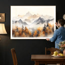 Abstract Mountain Wall Art | Misty Mountain Forest and