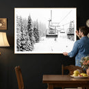 Ski Wall Art - Ski Lift Wall Art Canvas Print Snow Covered by MyGreatCanvas | Canvas Wall Art Prints | Photo Prints & Wall Decor