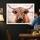 Vintage Scottish Highland Cow Cattle Art Print Farmhouse