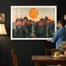 Sunset Mountain Landscape Canvas Wall Art Print - Nature