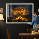 Golden Tree of Life Canvas Wall Art Print - Majestic Glowing by MyGreatCanvas | Canvas Wall Art Prints | Photo Prints & Wall Decor