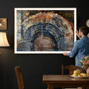 Framed Tree Ring Wall Art - Abstract Colorful Tree Ring Wall