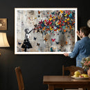Butterfly Girl Wall Art – Vibrant Street Style Canvas Print,