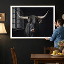 Majestic Longhorn Bull Wall Art Canvas Print – Dark by MyGreatCanvas | Canvas Wall Art Prints | Photo Prints & Wall Decor