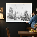 Ski Lift Wall Art – Framed Snowy Mountain Canvas Artwork by MyGreatCanvas | Canvas Wall Art Prints | Photo Prints & Wall Decor