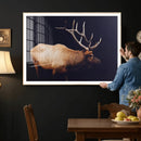 Rustic Elk Wall Art Canvas Print – Framed Moody Wildlife Art by MyGreatCanvas | Canvas Wall Art Prints | Photo Prints & Wall Decor