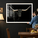 Texas Longhorn Wall Art Canvas Print – Framed Rustic Western