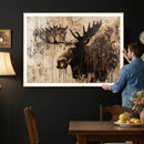 Moose Canvas Wall Art — Rustic Wildlife Painting Print | by MyGreatCanvas | Canvas Wall Art Prints | Photo Prints & Wall Decor