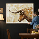 Rustic Longhorn Bull Wall Art Canvas Print – Vintage Western by MyGreatCanvas | Canvas Wall Art Prints | Photo Prints & Wall Decor