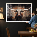Abstract Longhorn Wall Art Canvas Print – Vintage Western by MyGreatCanvas | Canvas Wall Art Prints | Photo Prints & Wall Decor
