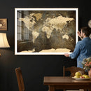 Large Framed Vintage World Map Wall Art Print for Home Wall by MyGreatCanvas | Canvas Wall Art Prints | Photo Prints & Wall Decor