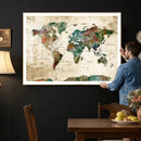 World Map Canvas Print – Framed Detailed Map of the World by MyGreatCanvas | Canvas Wall Art Prints | Photo Prints & Wall Decor