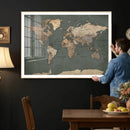 Rustic Black and Wood World Map Canvas Wall Art – Framed by MyGreatCanvas | Canvas Wall Art Prints | Photo Prints & Wall Decor