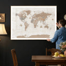 Framed Large World Map Canvas Print for Office Decor by MyGreatCanvas | Canvas Wall Art Prints | Photo Prints & Wall Decor