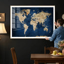 World Map Canvas Print – Framed Travel Map Wall Art for